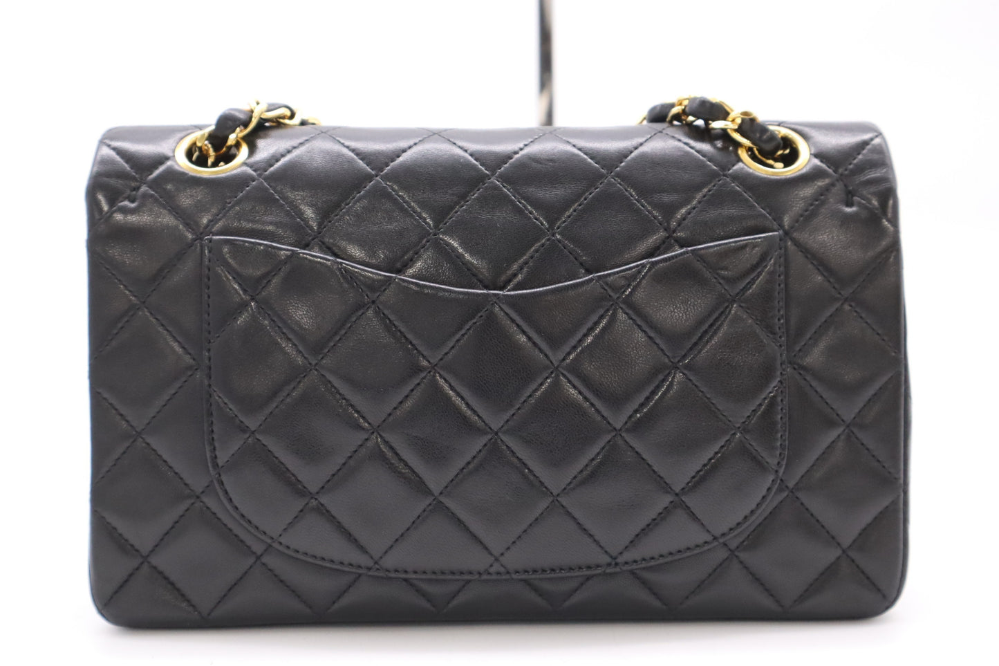 CHANEL Lambskin Matelasse 23 Double Flap Double Chain GD Hardware Black Seal Shoulder Bag 3951288