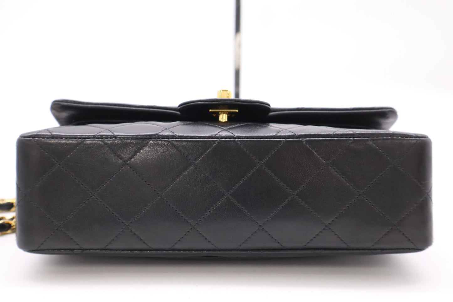 CHANEL Lambskin Matelasse 23 Double Flap Double Chain GD Hardware Black Seal Shoulder Bag 3951288