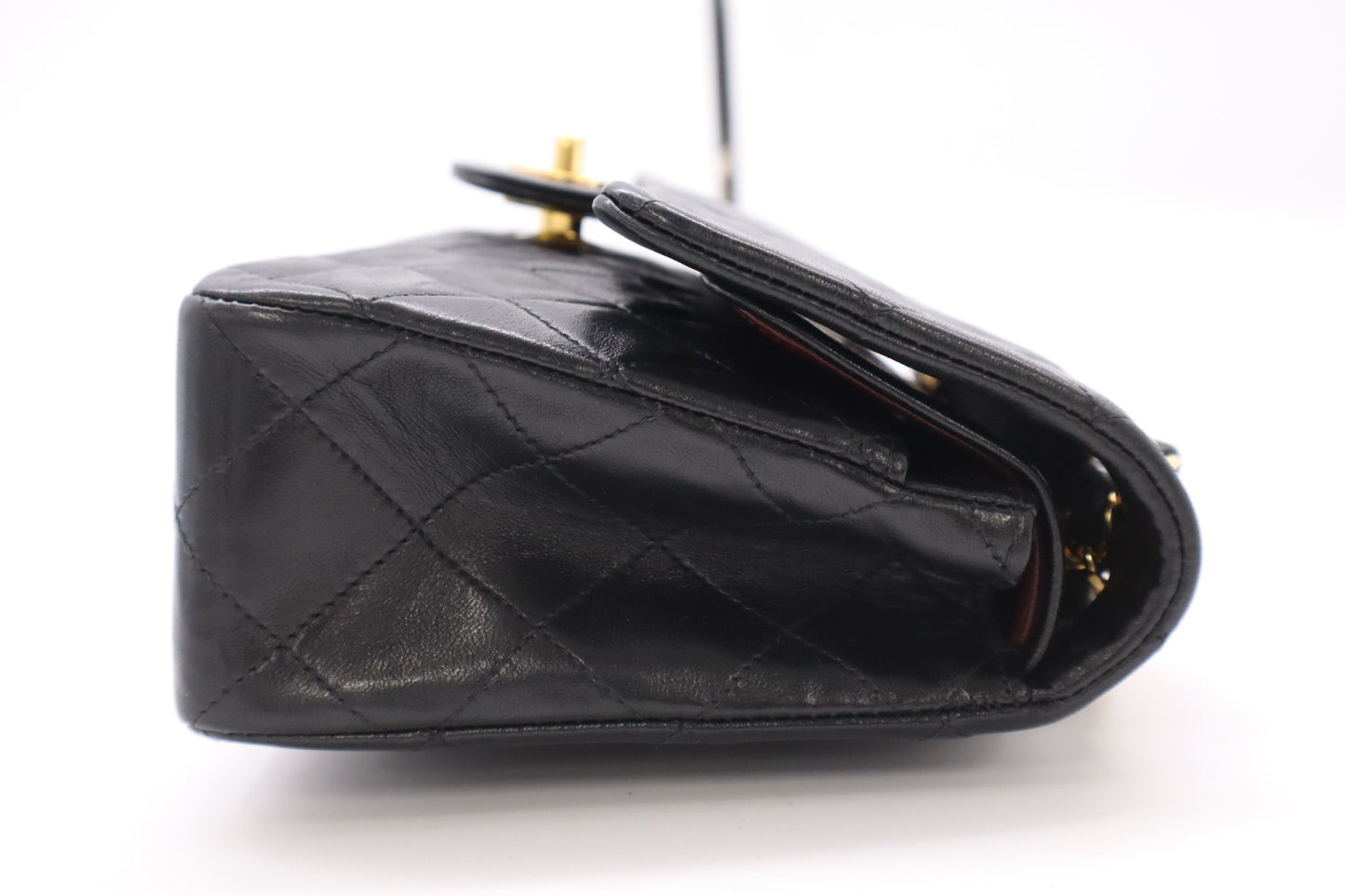 CHANEL Lambskin Matelasse 23 Double Flap Double Chain GD Hardware Black Seal Shoulder Bag 3951288