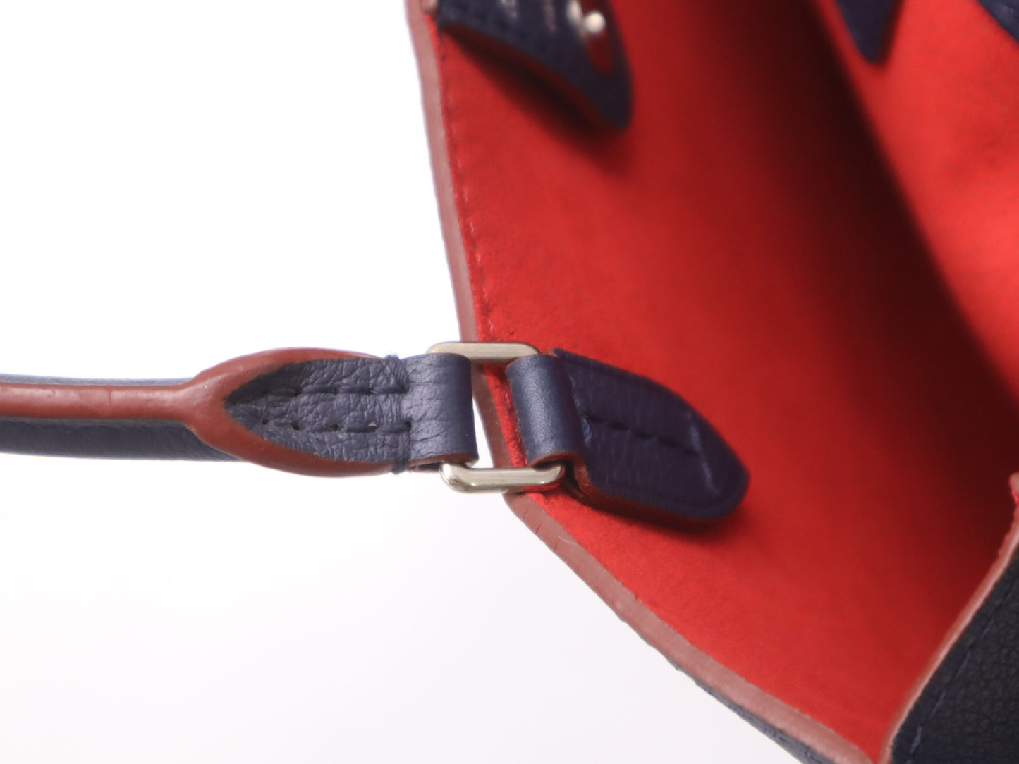 LOUIS VUITTON M54571 Leather Rock Meat Shoulder Bag in Marine Rouge Navy and Red with Shoulder Strap, RFID Verified