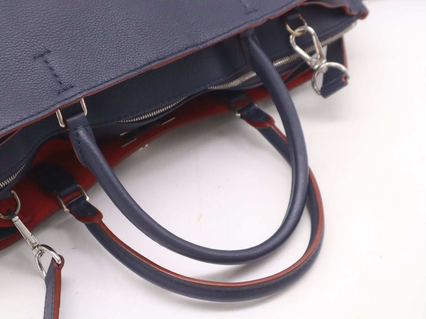 LOUIS VUITTON M54571 Leather Rock Meat Shoulder Bag in Marine Rouge Navy and Red with Shoulder Strap, RFID Verified