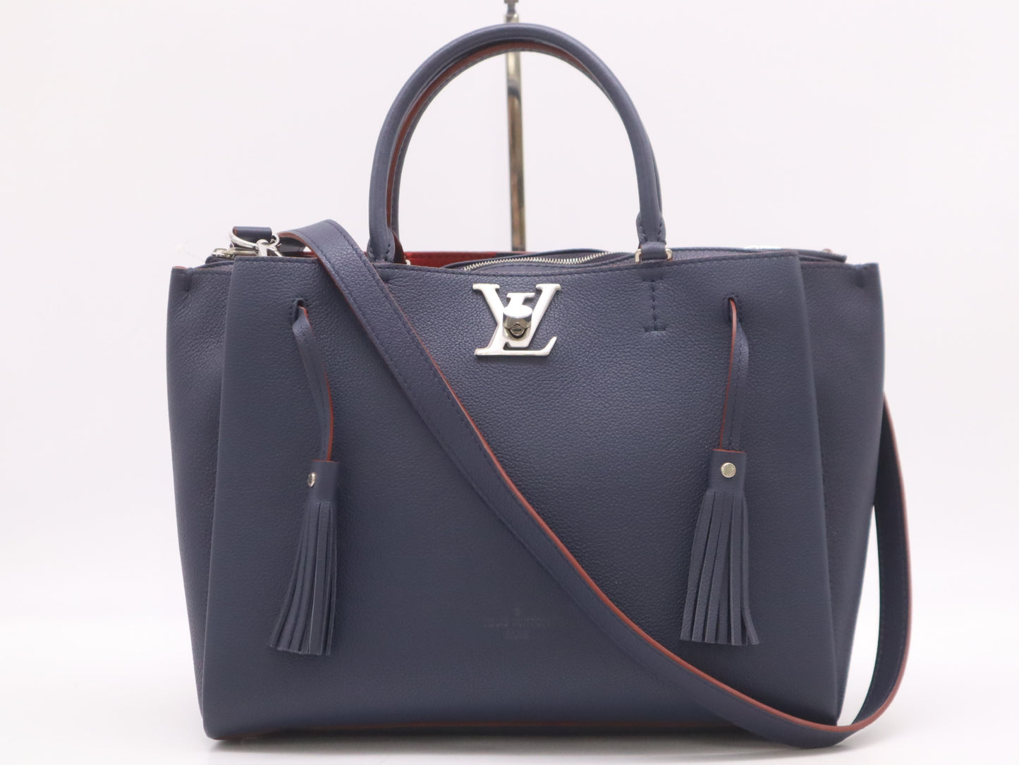 LOUIS VUITTON M54571 Leather Rock Meat Shoulder Bag in Marine Rouge Navy and Red with Shoulder Strap, RFID Verified