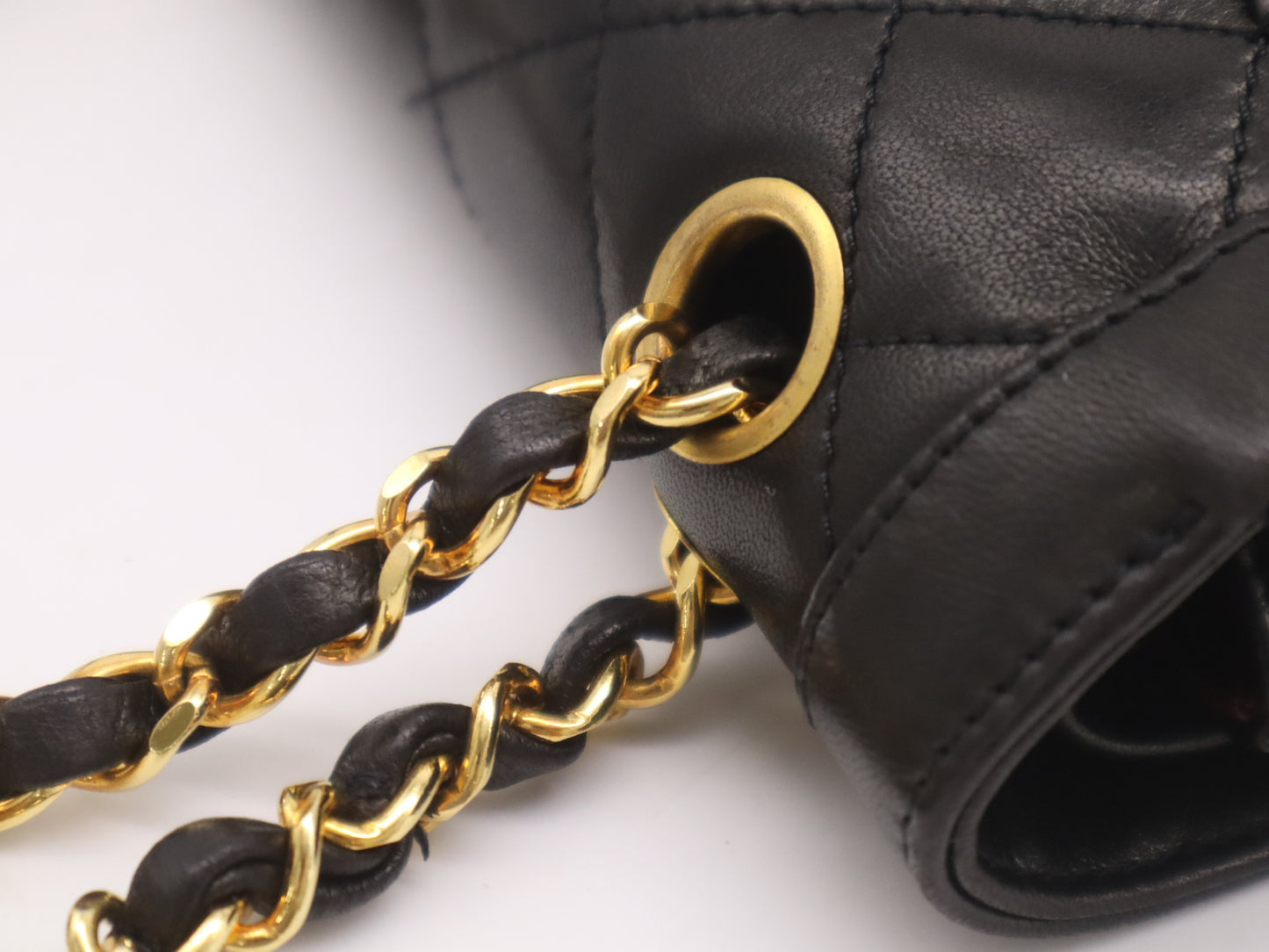 CHANEL Lambskin Matelasse 22 Double Flap Double Chain Turnlock Paris Limited Edition Black Seal Card 3400036 Shoulder Bag
