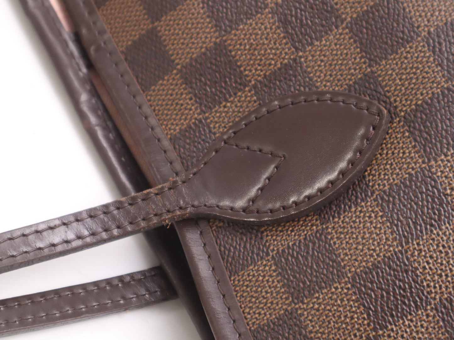 LOUIS VUITTON N41603 Damier Neverfull MM Ebene Rose Ballerine Tote Bag