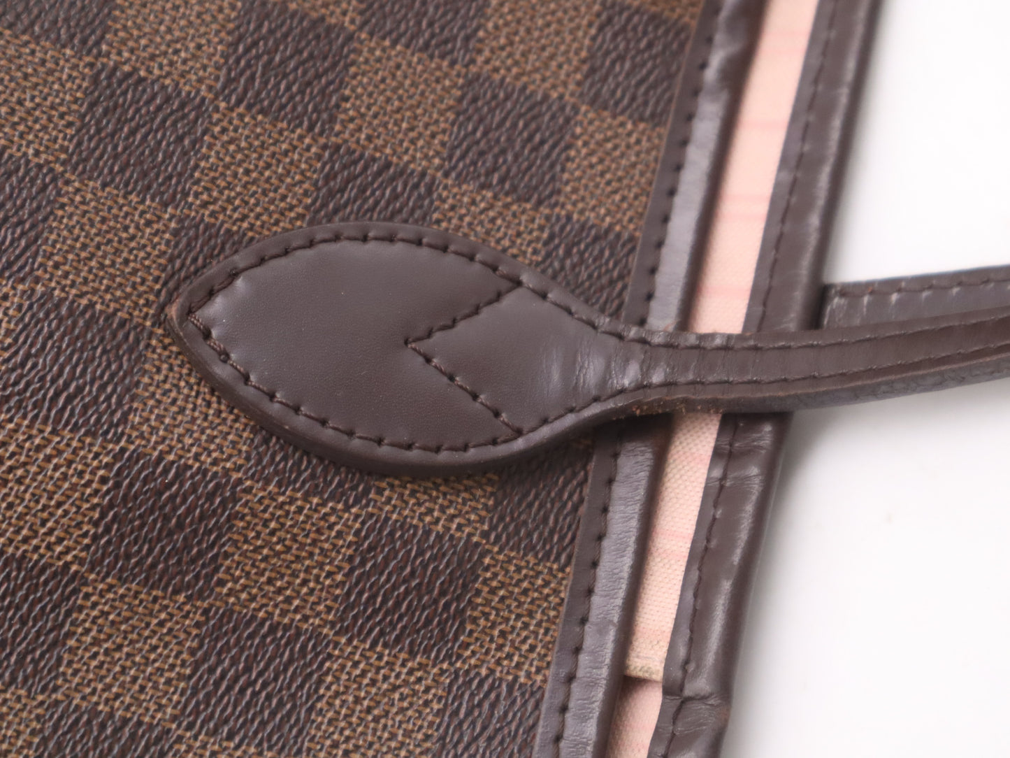 LOUIS VUITTON N41603 Damier Neverfull MM Ebene Rose Ballerine Tote Bag