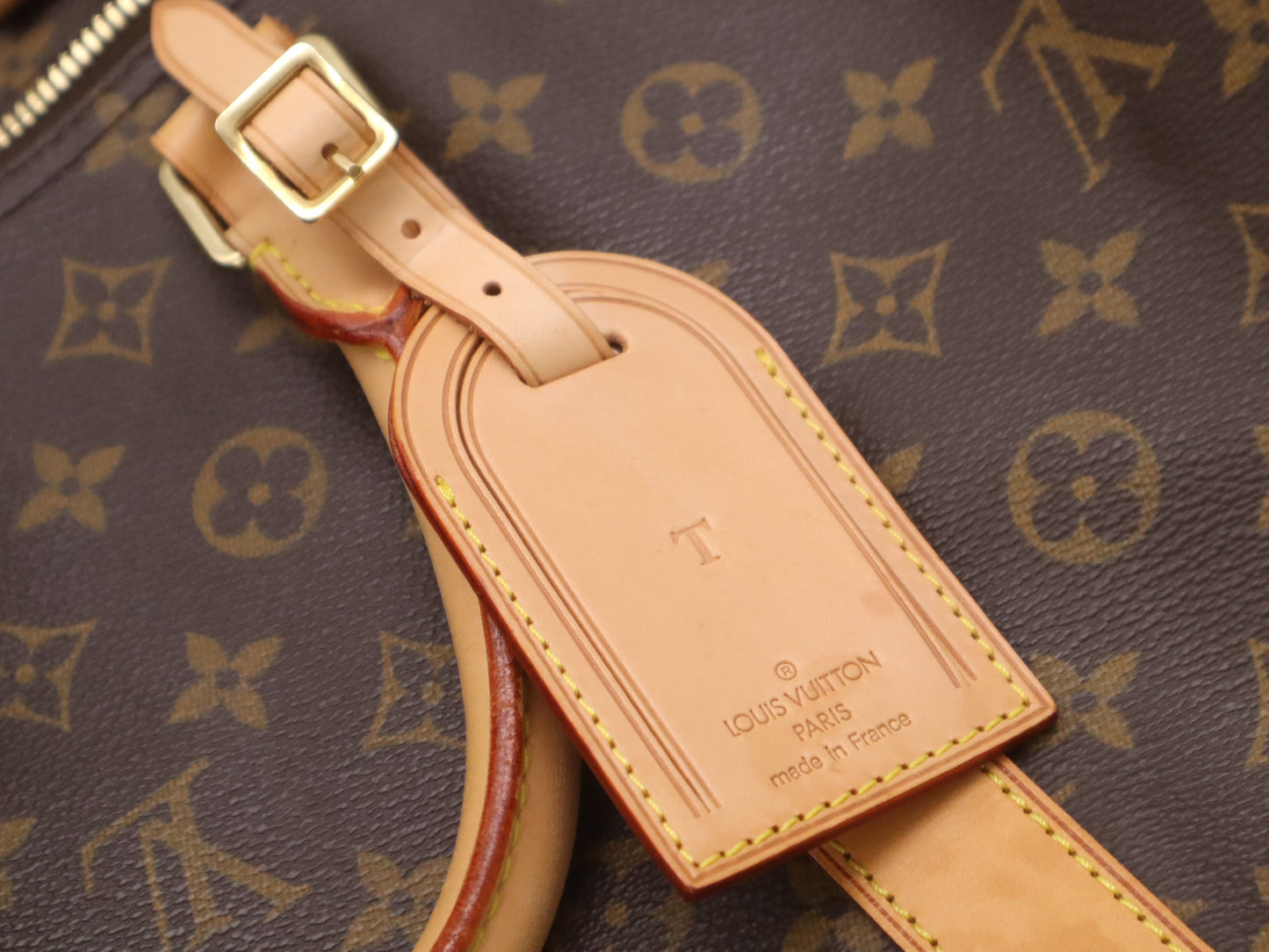 LOUIS VUITTON M41412 Monogram Keepall Bandouliere 60 Boston Bag with Shoulder Strap, Name Tag, and Poignier