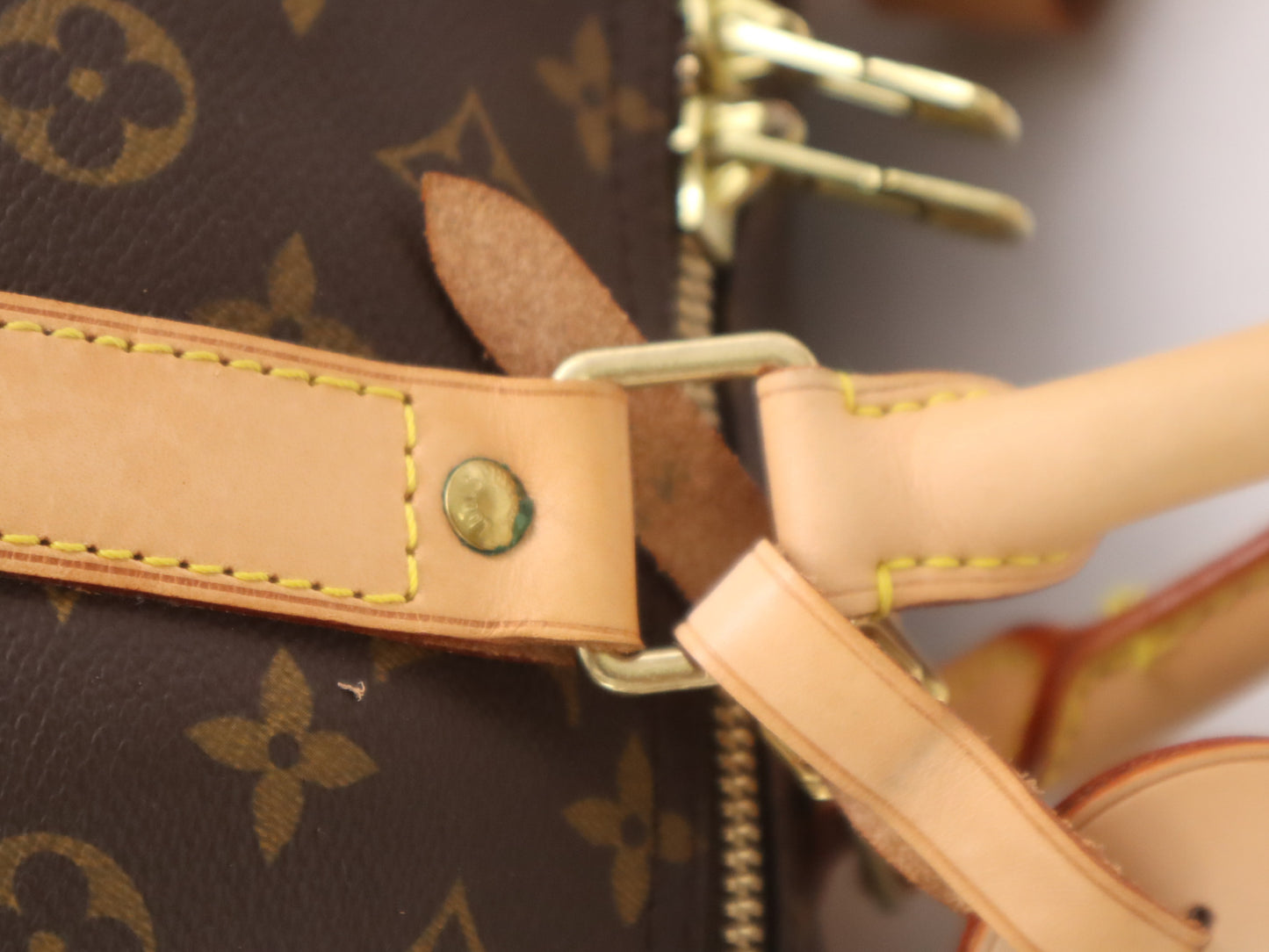 LOUIS VUITTON M41412 Monogram Keepall Bandouliere 60 Boston Bag with Shoulder Strap, Name Tag, and Poignier