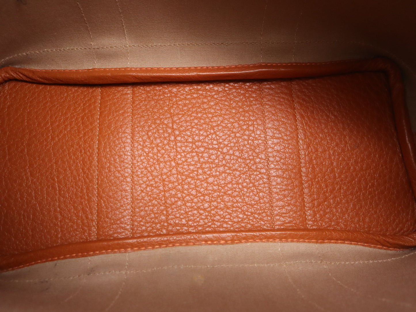 HERMES Toile Officier Leather x Toile Officier Garden Party TPM Potiron □I Stamp 2005 Tote Bag Orange Handbag