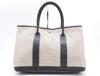 HERMES Garden Party PM Tote Bag, □H Stamp, 2004, Toile H x Leather, Gray Tote Bag
