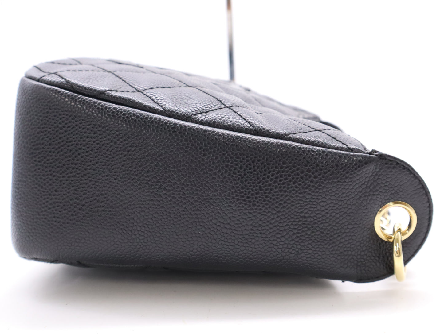 CHANEL Caviar Leather Matelasse Chain Shoulder Bag with GD Hardware, Black Card, 7073121, Dust Bag Included