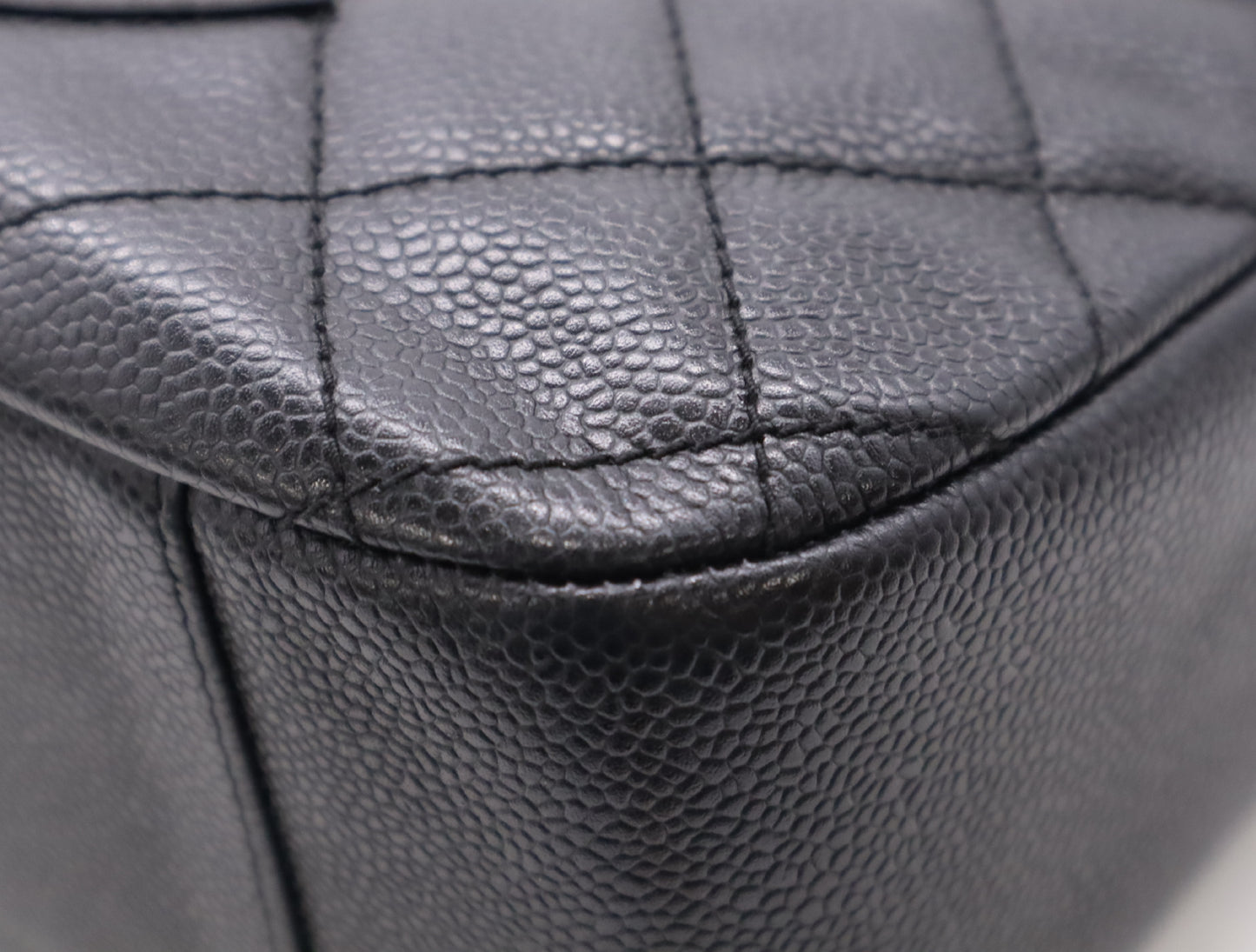 CHANEL Caviar Leather Matelasse Chain Shoulder Bag with GD Hardware, Black Card, 7073121, Dust Bag Included