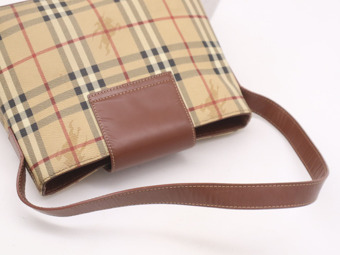 BURBERRY PVC x Leather Nova Check One-Shoulder Bag Brown Shoulder Bag
