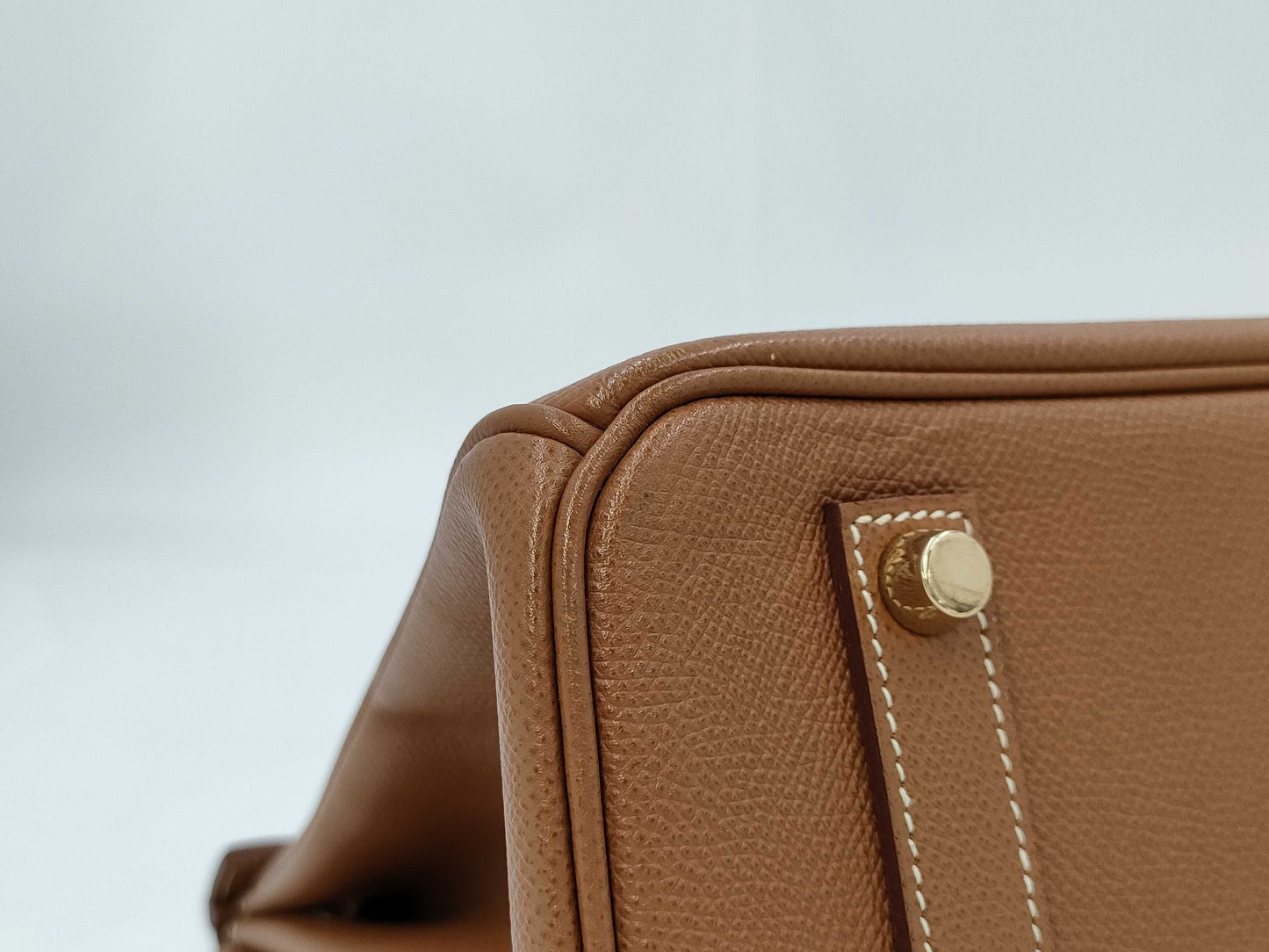 HERMES Birkin 35 Handbag, □H Stamp, 2005, Gold Hardware, Brown, Cloche, Cadena, and 2 Keys