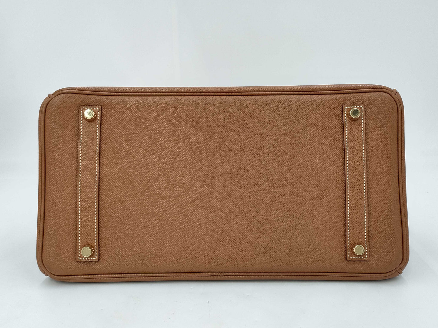 HERMES Birkin 35 Handbag, □H Stamp, 2005, Gold Hardware, Brown, Cloche, Cadena, and 2 Keys