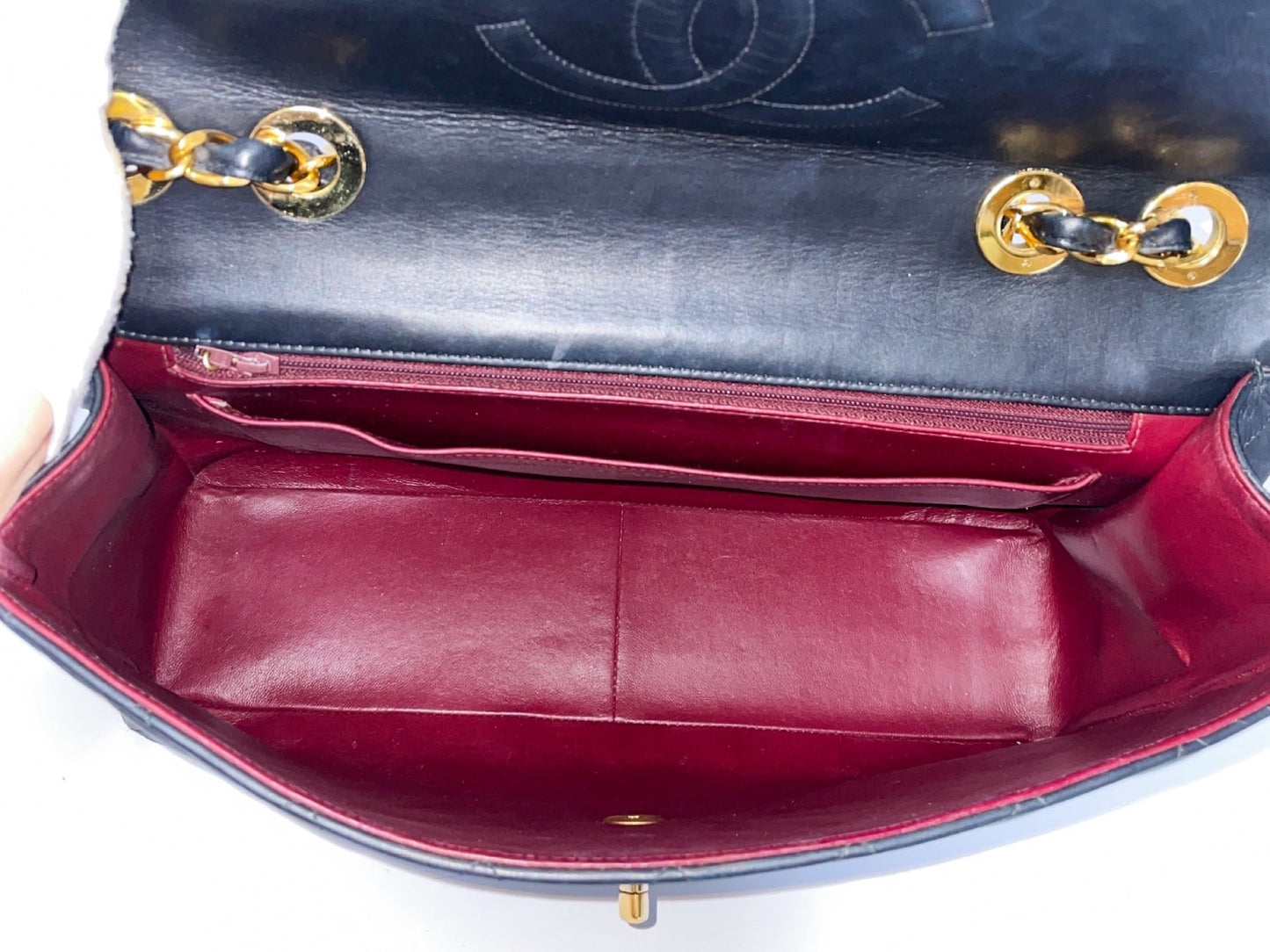 CHANEL Deca Matelasse Black Lambskin Shoulder Bag with Seal