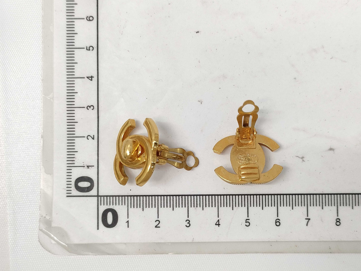 CHANEL Coco Mark Turn Lock Earrings