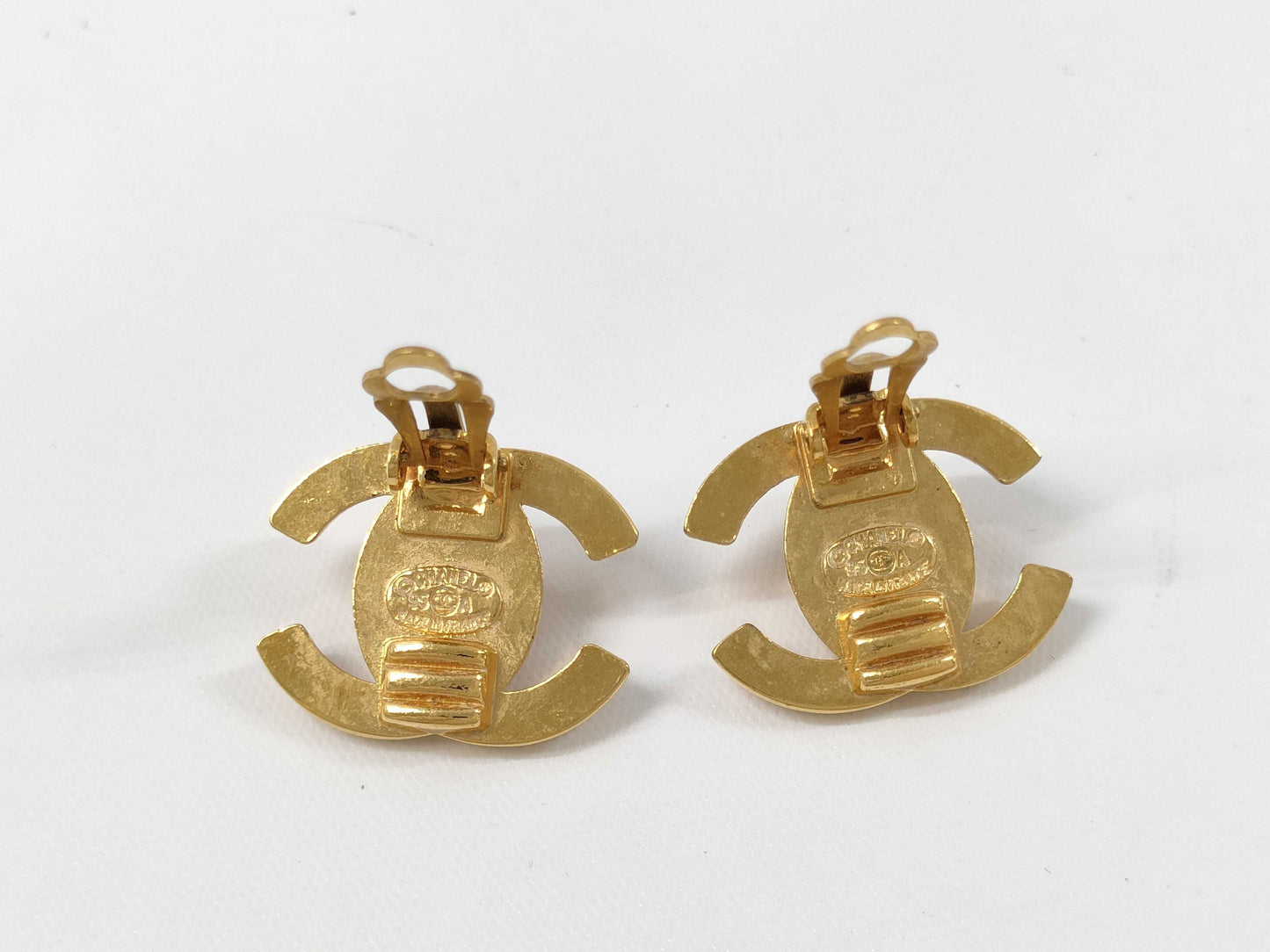 CHANEL Coco Mark Turn Lock Earrings