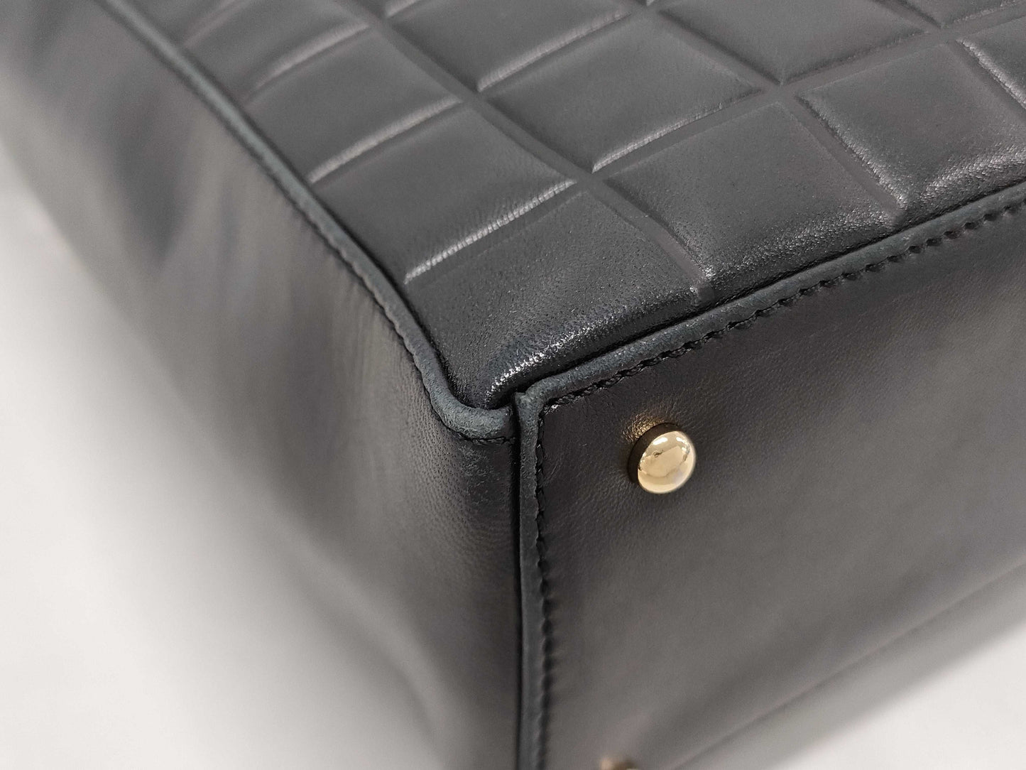 CHANEL Chocobar Bag, Chanel Chocobar Shoulder Bag, Lambskin, Black, 7094483, Bag, Bag, Shoulder Bag
