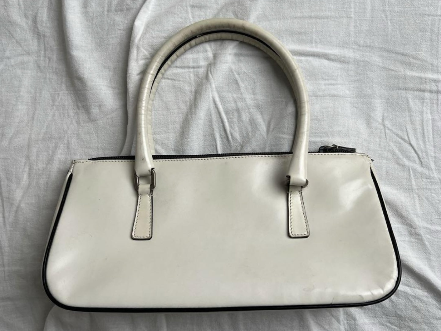 PRADA Prada Leather Handbag White Handbag