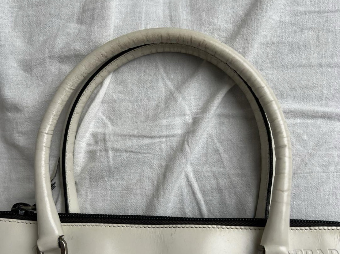 PRADA Prada Leather Handbag White Handbag