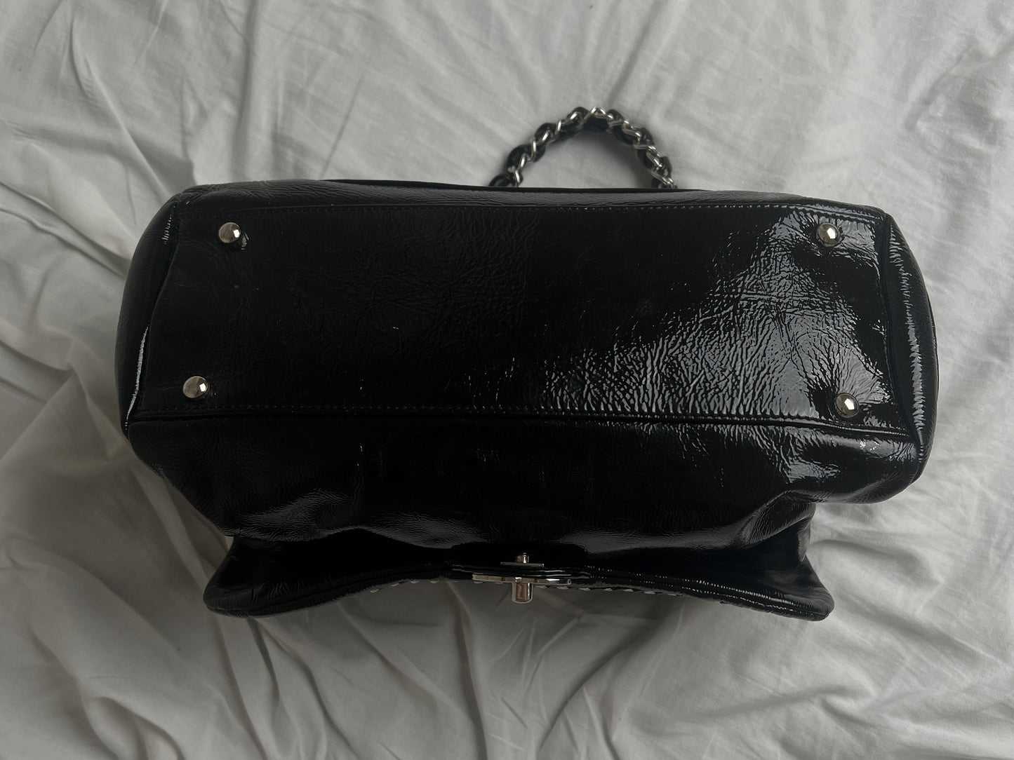 CHANEL Chanel Luxury Line Patent Shoulder Bag Chanel Luxury Line Shoulder Bag