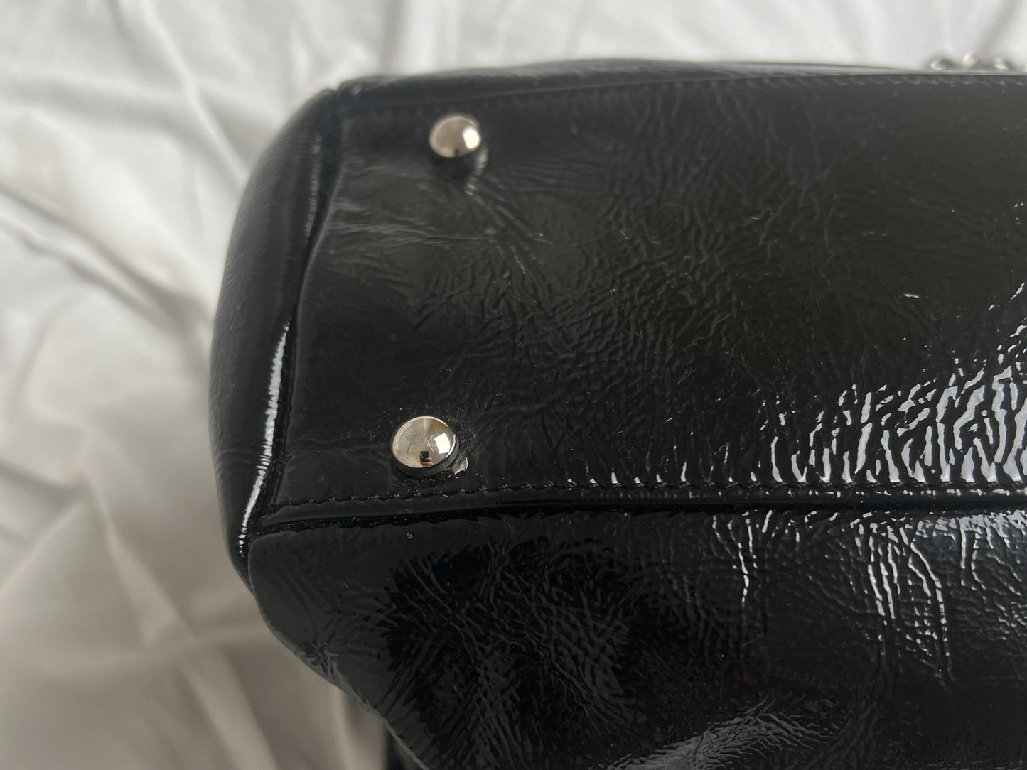 CHANEL Chanel Luxury Line Patent Shoulder Bag Chanel Luxury Line Shoulder Bag