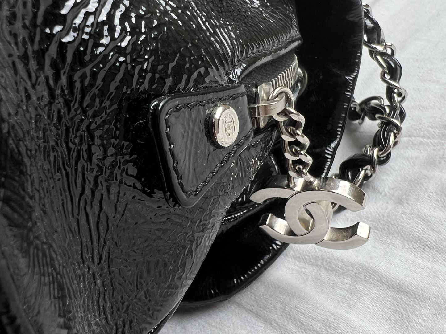 CHANEL Chanel Luxury Line Patent Shoulder Bag Chanel Luxury Line Shoulder Bag