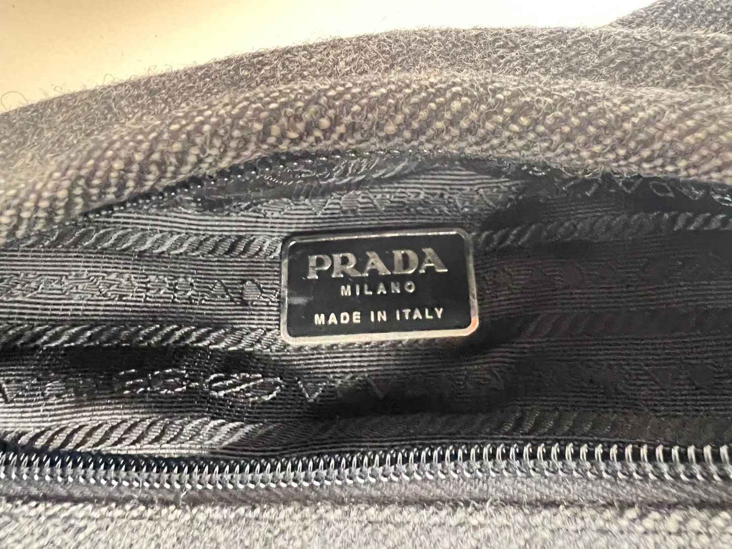 PRADA 1999 PRADA Prada Wool Shoulder Bag Gray Shoulder Bag