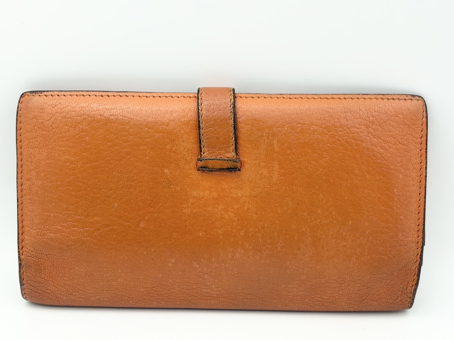 HERMES Bearn Chevre Mysore □N Wallet Orange Wallet