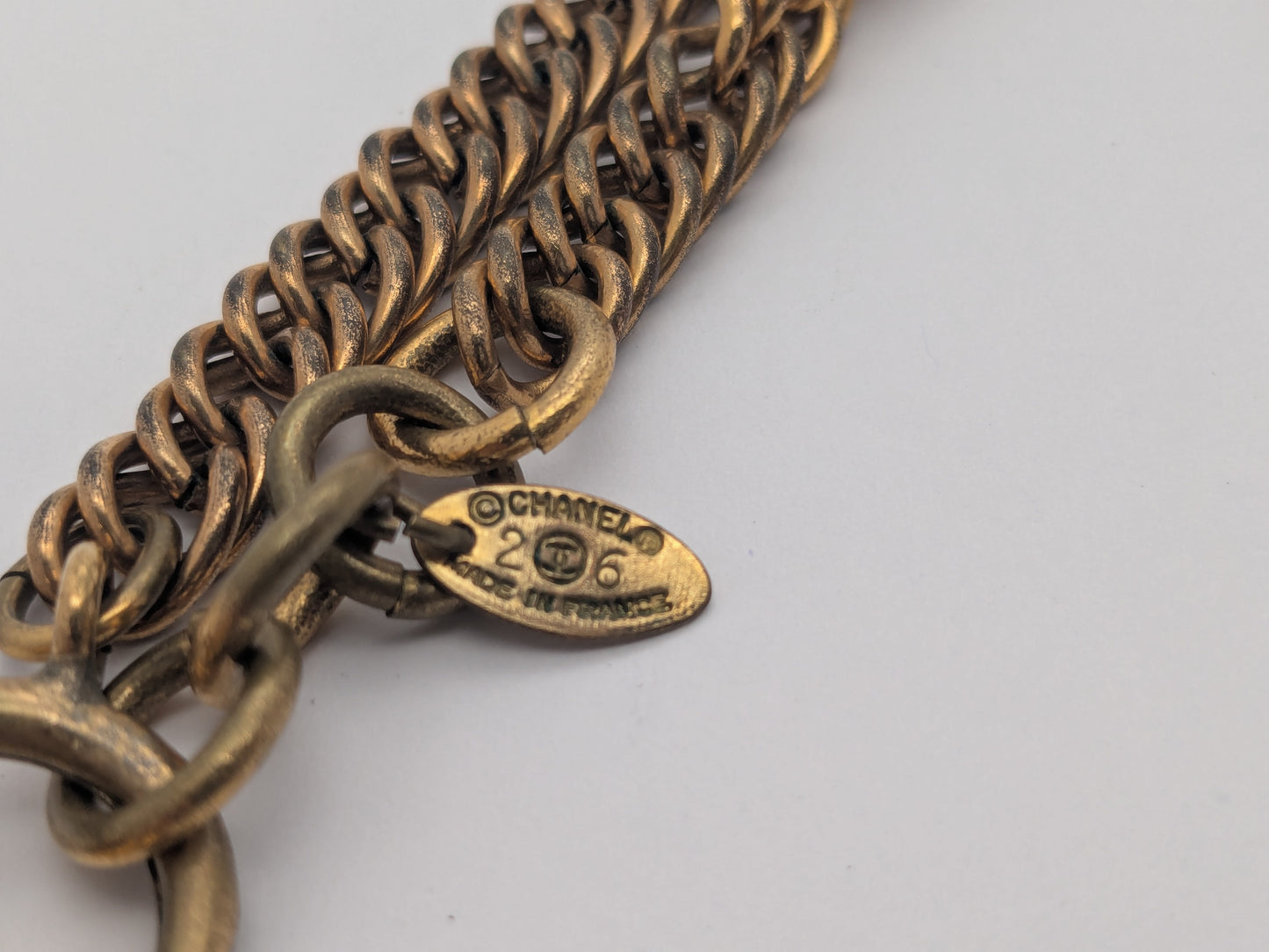 CHANEL Vintage Chain Necklace Gold Coco Mark Medal Necklace