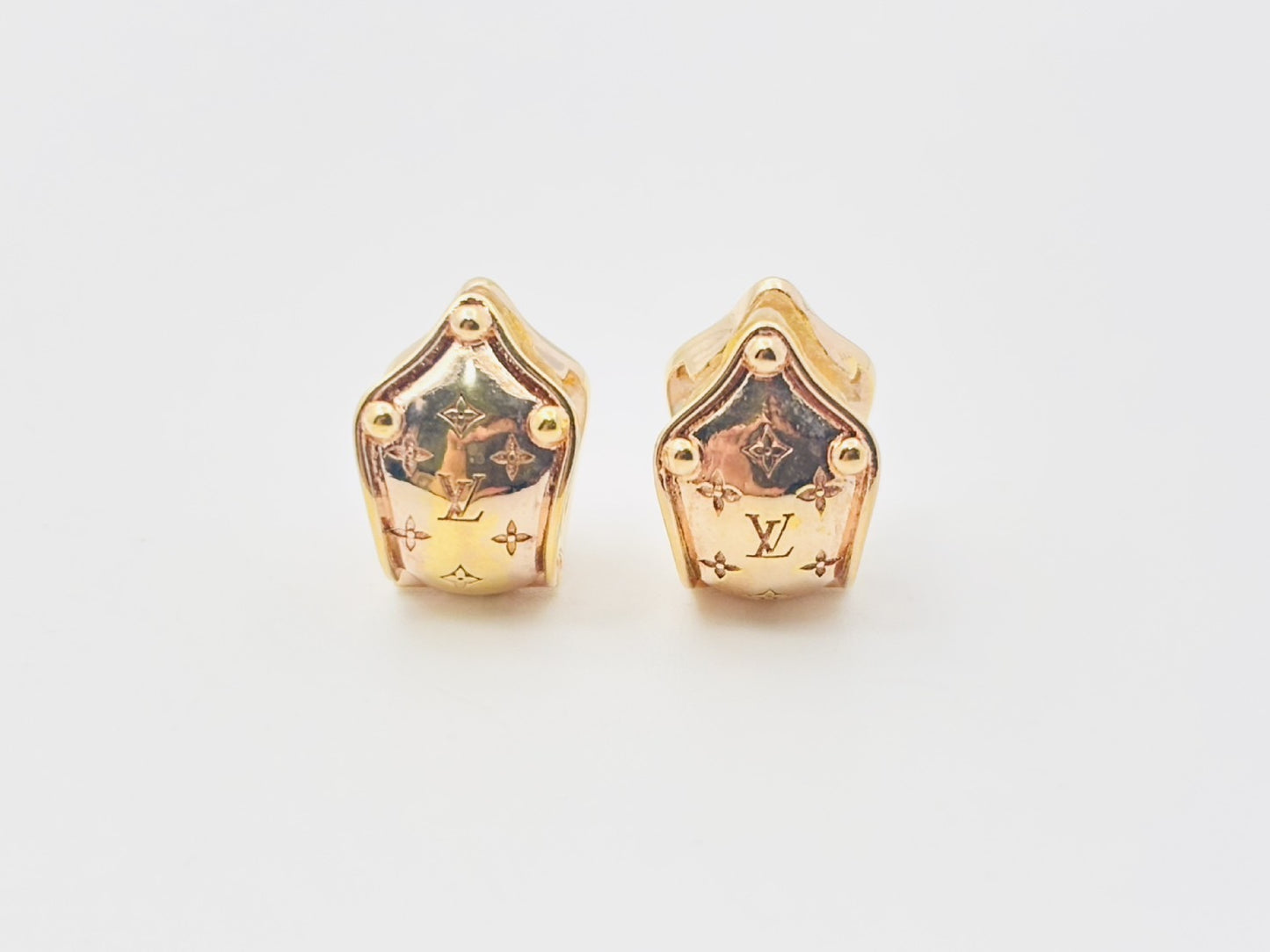 LOUIS VUITTON M69650 Boucle de Reuille Nanogram Pink Gold Earrings