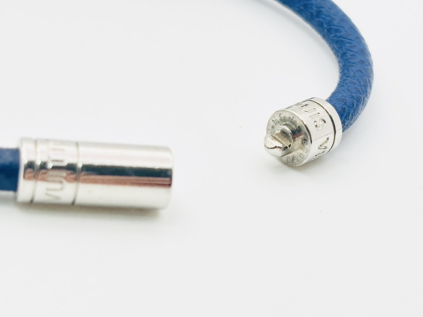 LOUIS VUITTON M8155E Neo Split Taigarama Bracelet, Blue, Current Model