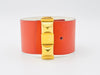 HERMES Medor Collier de Chien PM Leather Bracelet, Red, Stamped with R