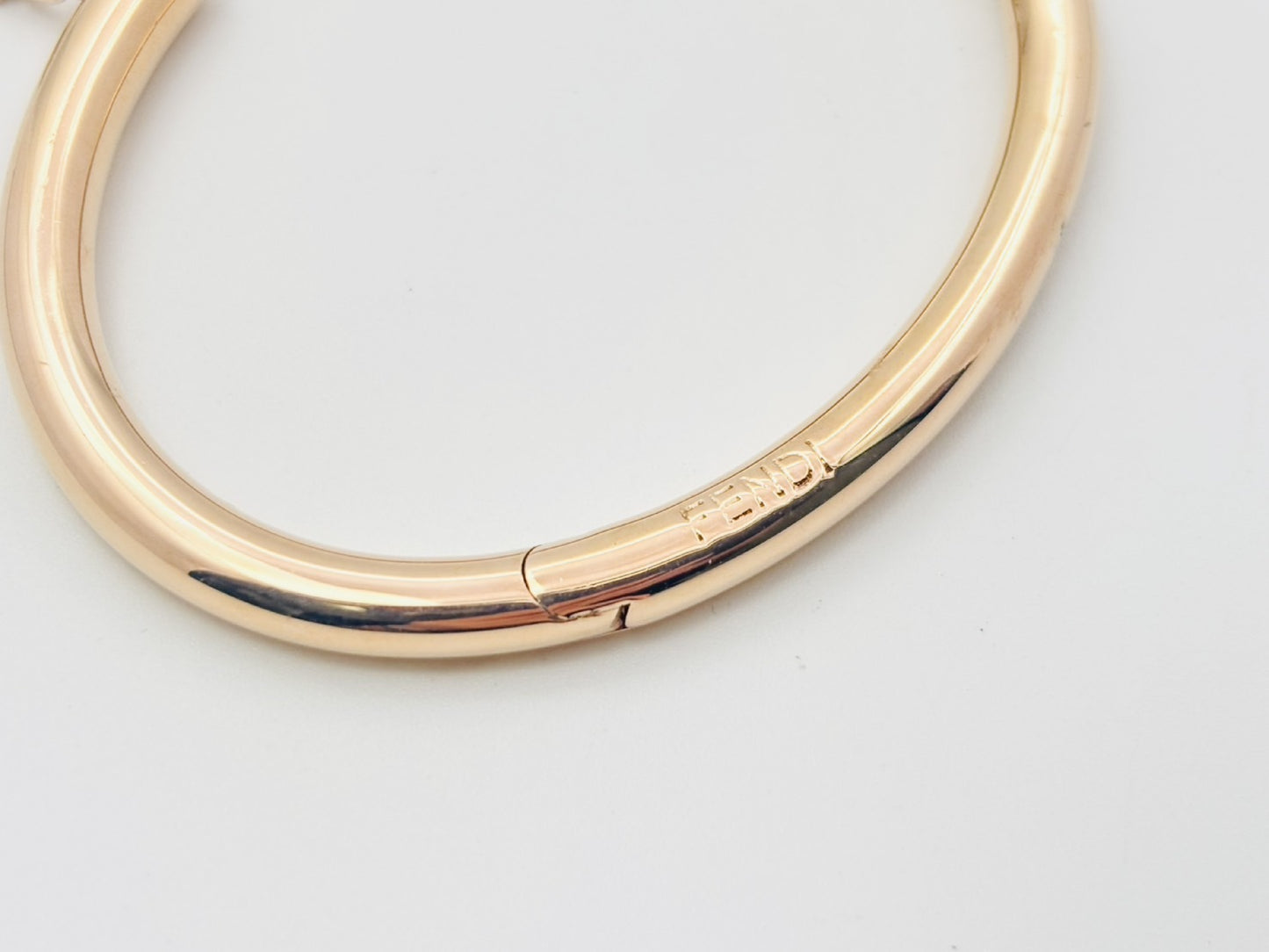 FENDI Logo Charm Bangle Medium Rose Gold Bracelet/Bangle