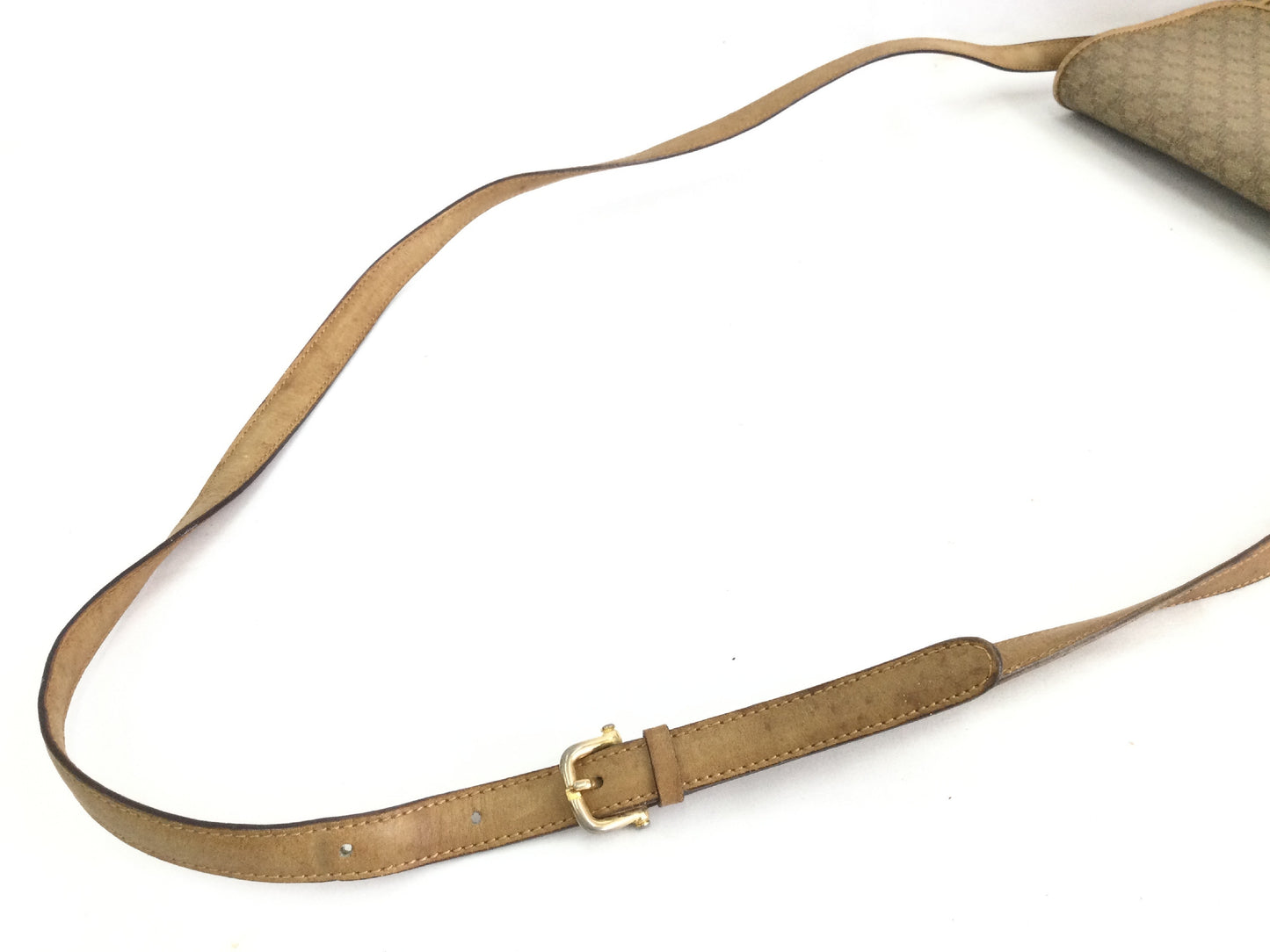 CELINE Macadam Shoulder Bag in Beige PVC