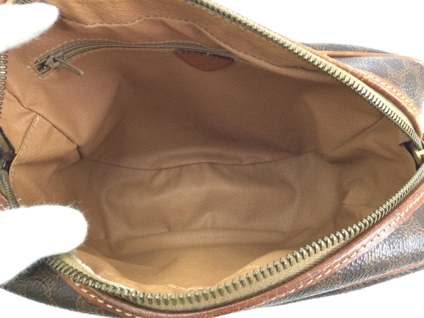 CELINE Macadam Leather Shoulder Bag