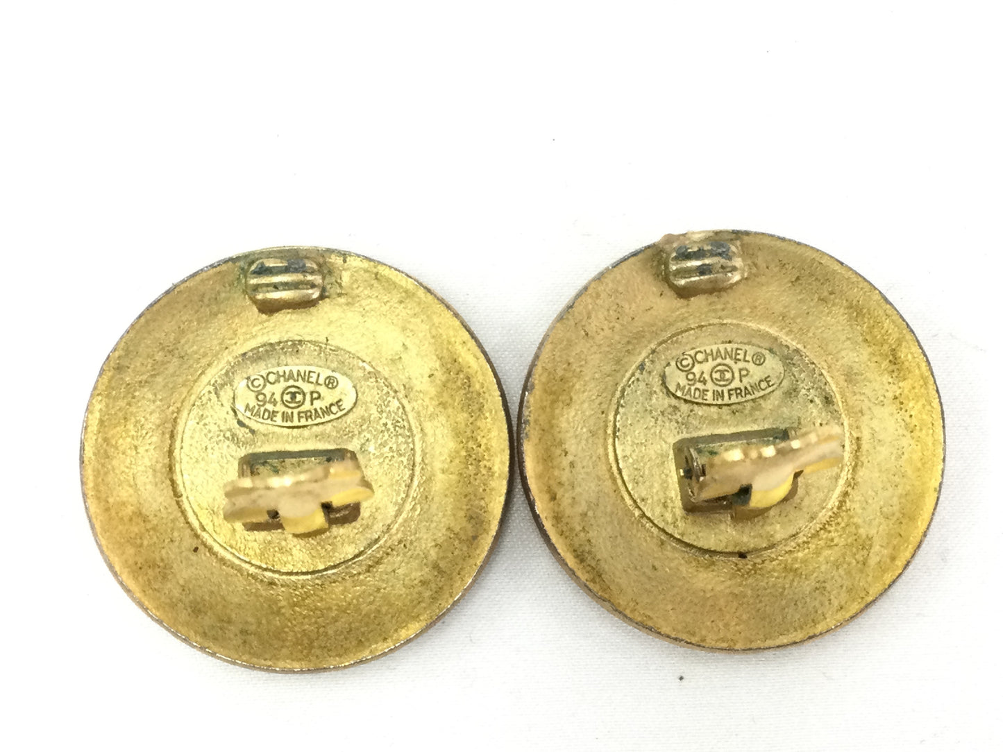 CHANEL Coco Mark Earrings 94P Gold Color Earrings