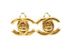 CHANEL Coco Mark Turn Lock Earrings with Rice