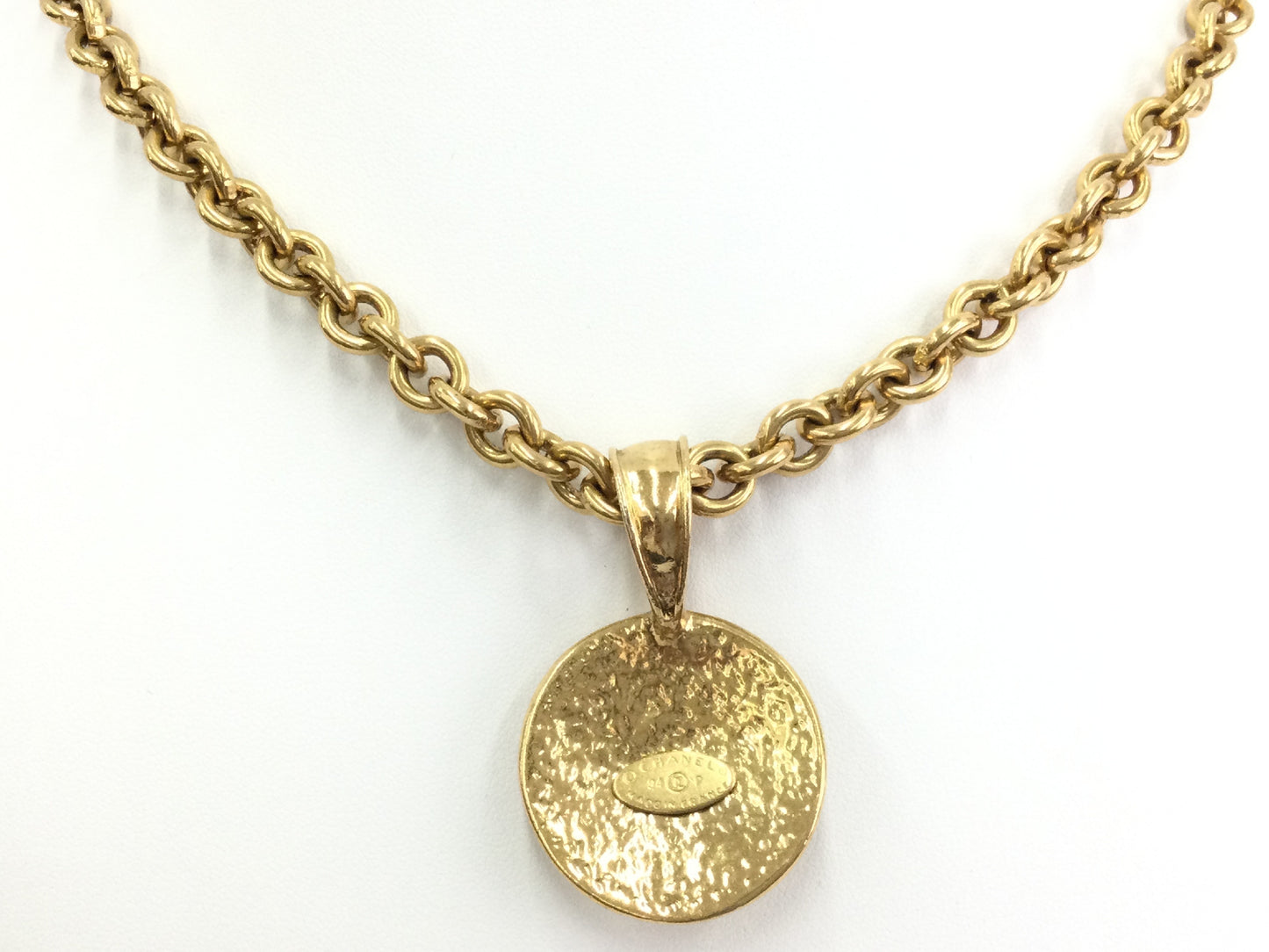 CHANEL Coco Mark Gold 94P Necklace with 50cm Chain