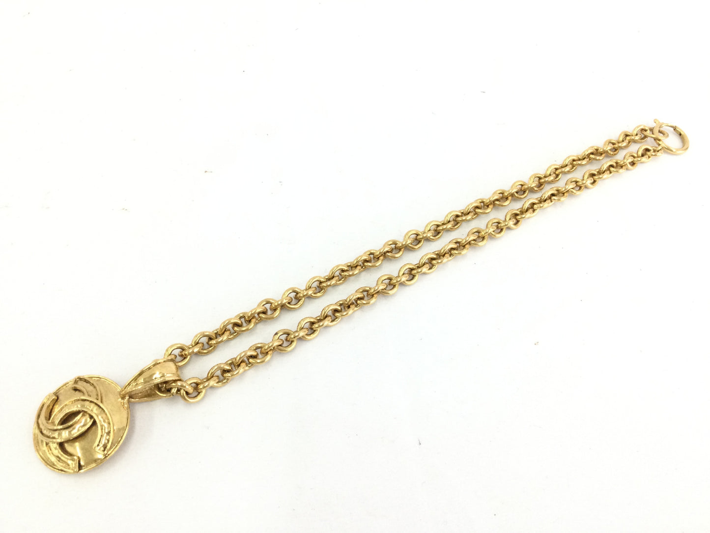 CHANEL Coco Mark Gold 94P Necklace with 50cm Chain
