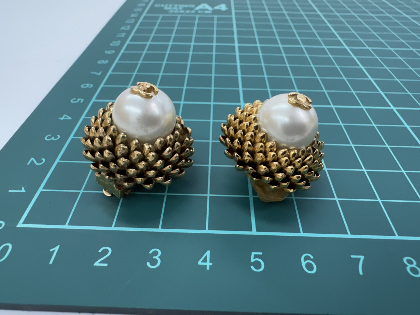 CHANEL Coco Mark Pearl Earrings with Rice 96P/95A Earrings