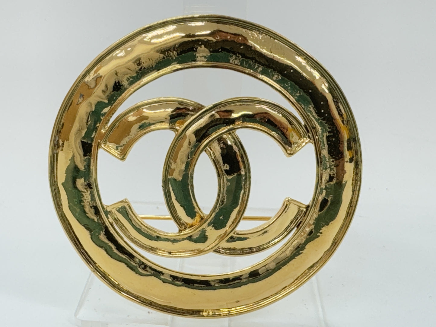CHANEL Coco Round Large Brooch with Comments 94P Brooch
