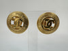 CHANEL Coco Mark Gold Earrings with Engraving
