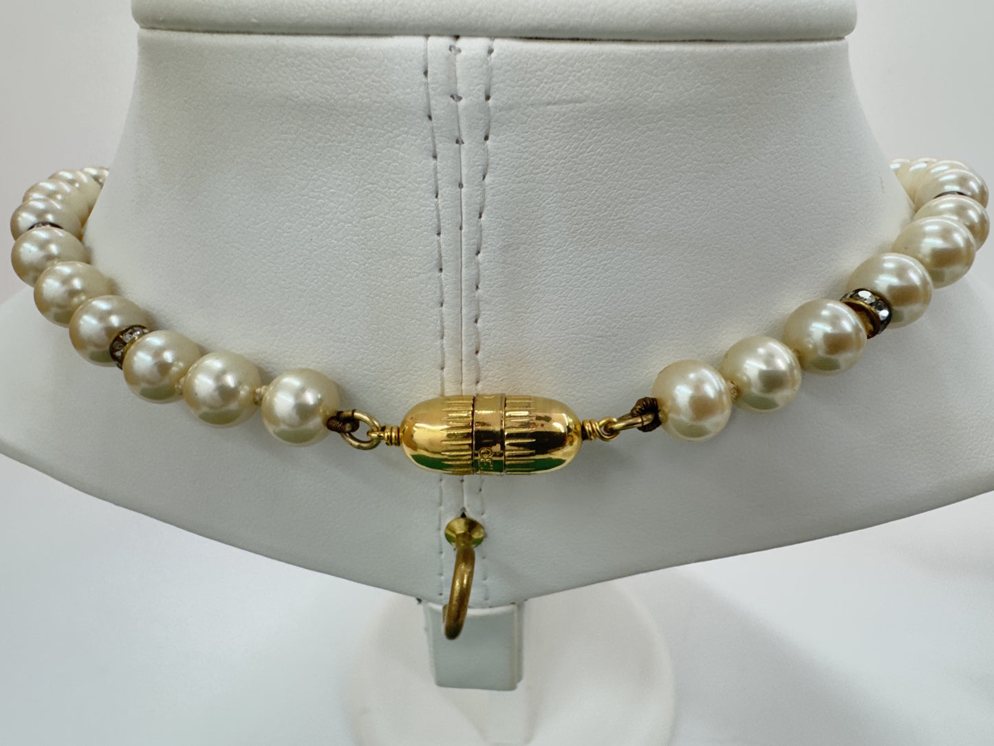 CELINE Pearl and Rhinestone Necklace