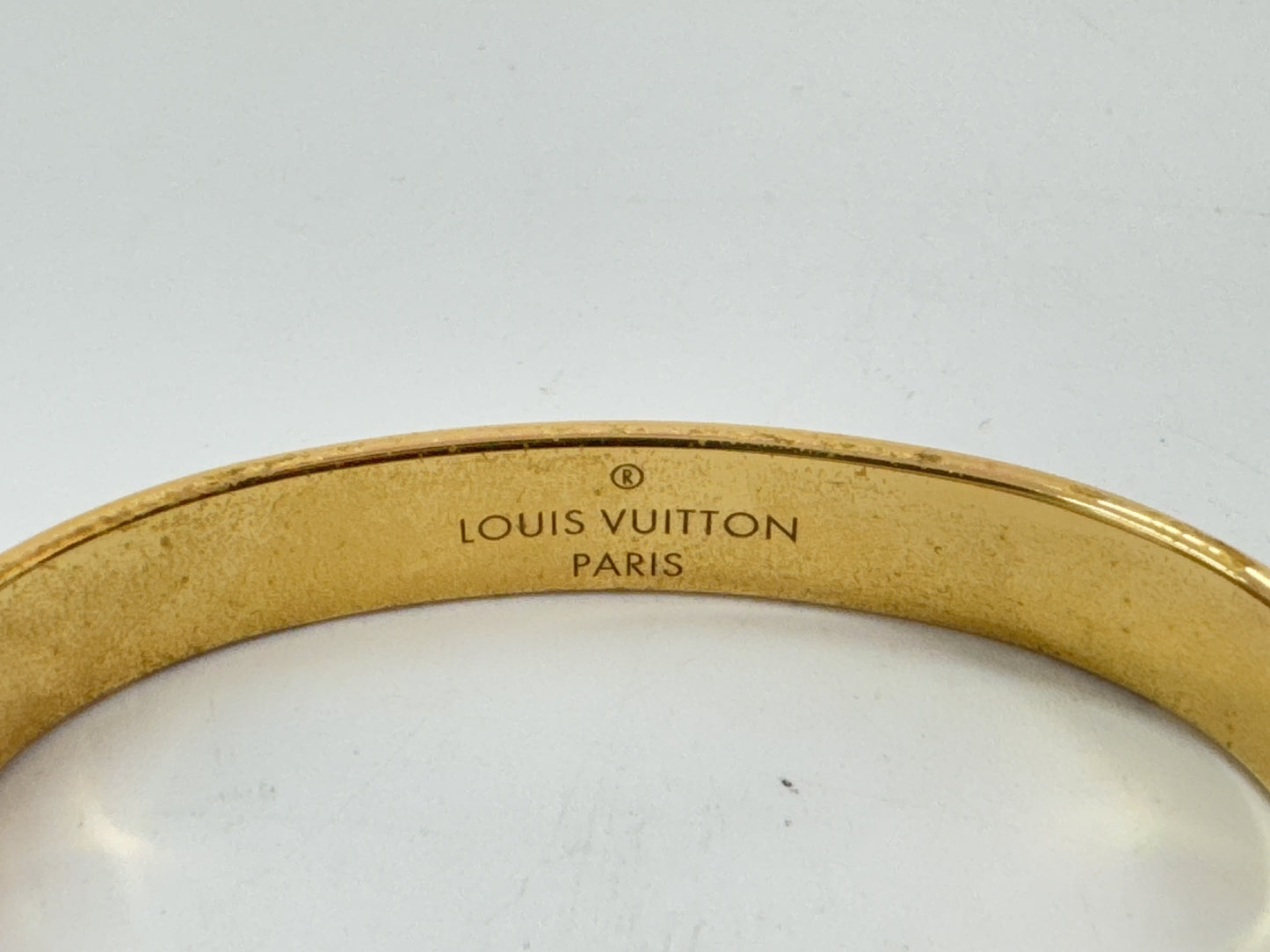 LOUIS VUITTON Rigid Bracelet Nanogram Strass S00 Gold LE1210 #S Bracelet/Bangle