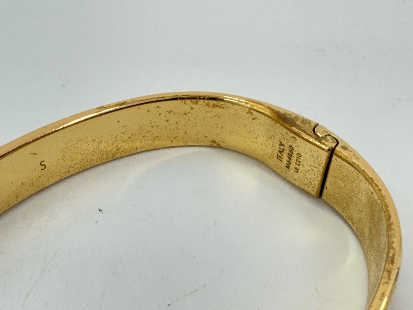 LOUIS VUITTON Rigid Bracelet Nanogram Strass S00 Gold LE1210 #S Bracelet/Bangle