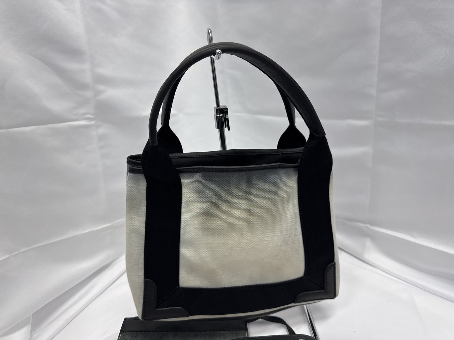 BALENCIAGA Navy Cabas XS 2-Way Tote Bag with Pouch
