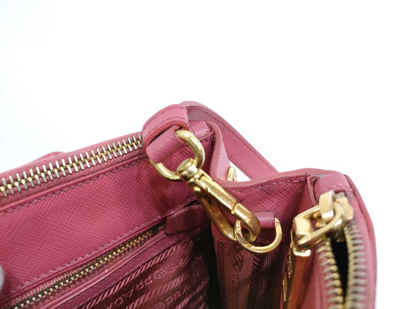 PRADA PRADA Saffiano Leather Pink 2-Way Shoulder Bag