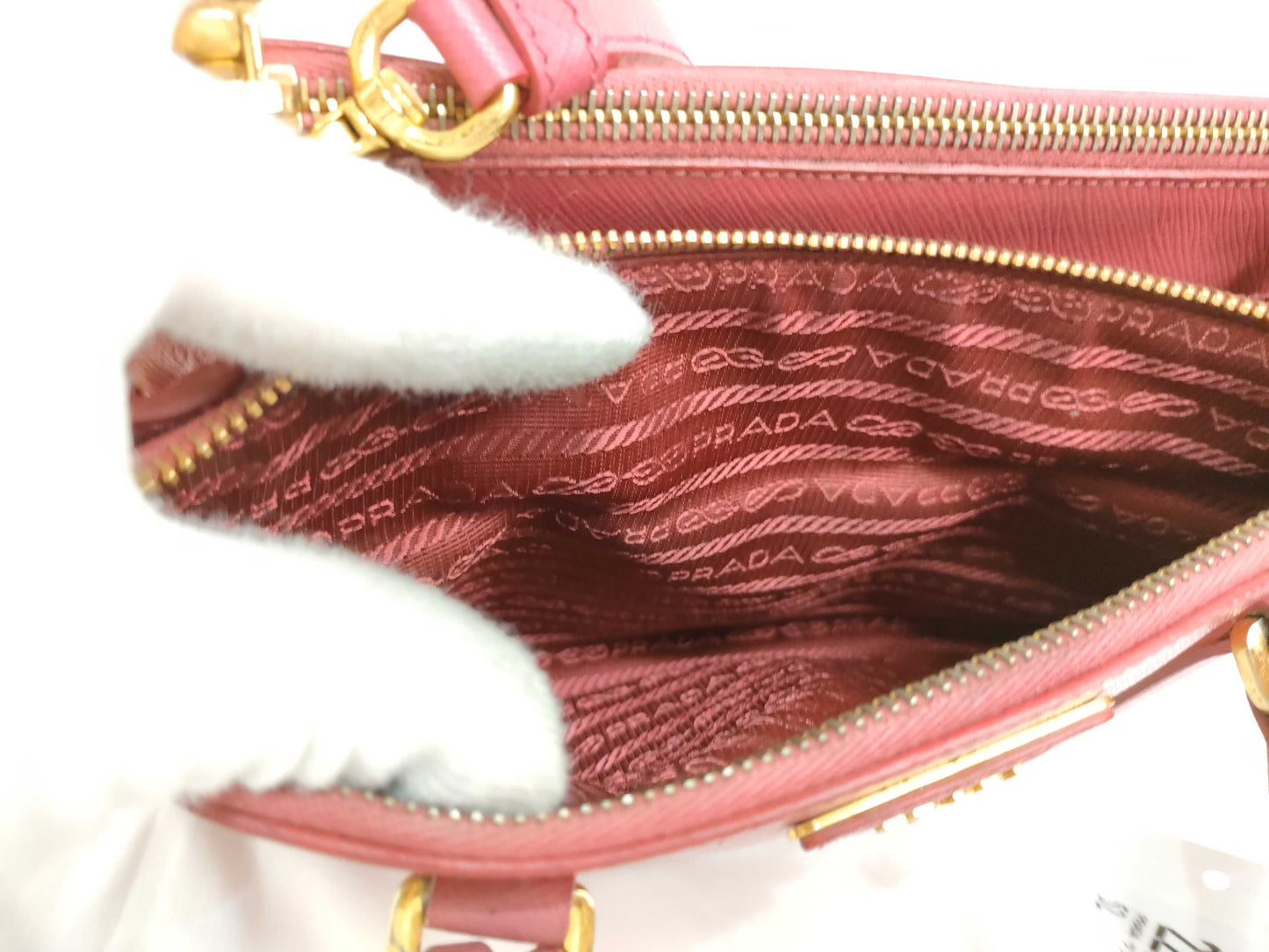PRADA PRADA Saffiano Leather Pink 2-Way Shoulder Bag
