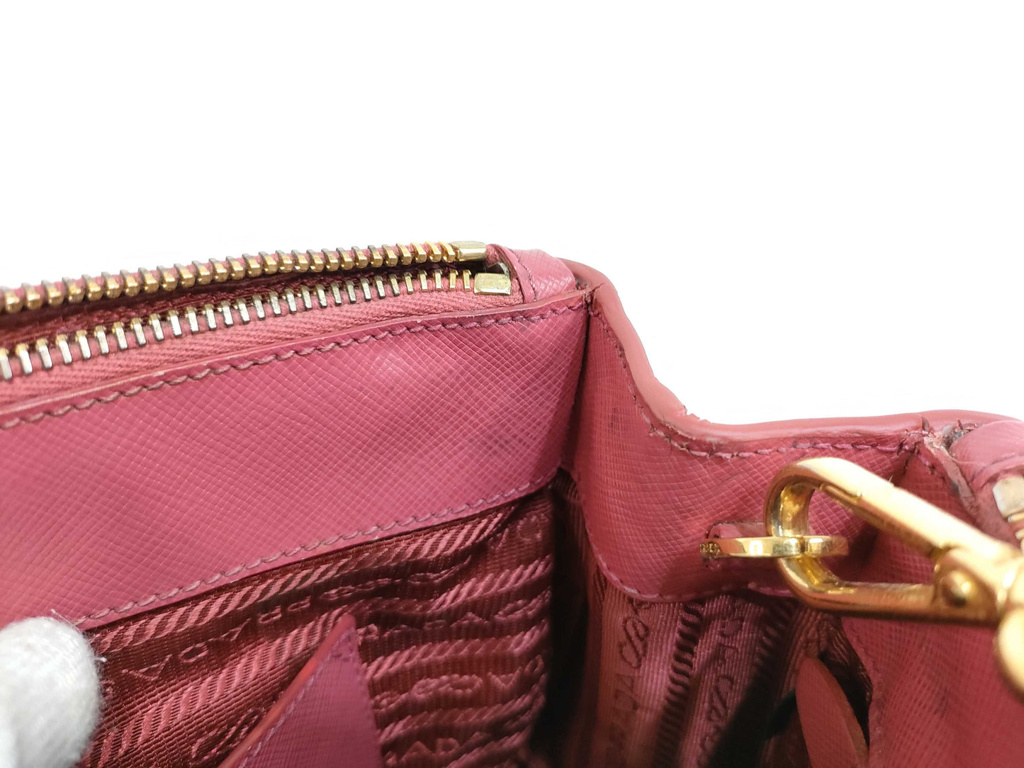 PRADA PRADA Saffiano Leather Pink 2-Way Shoulder Bag